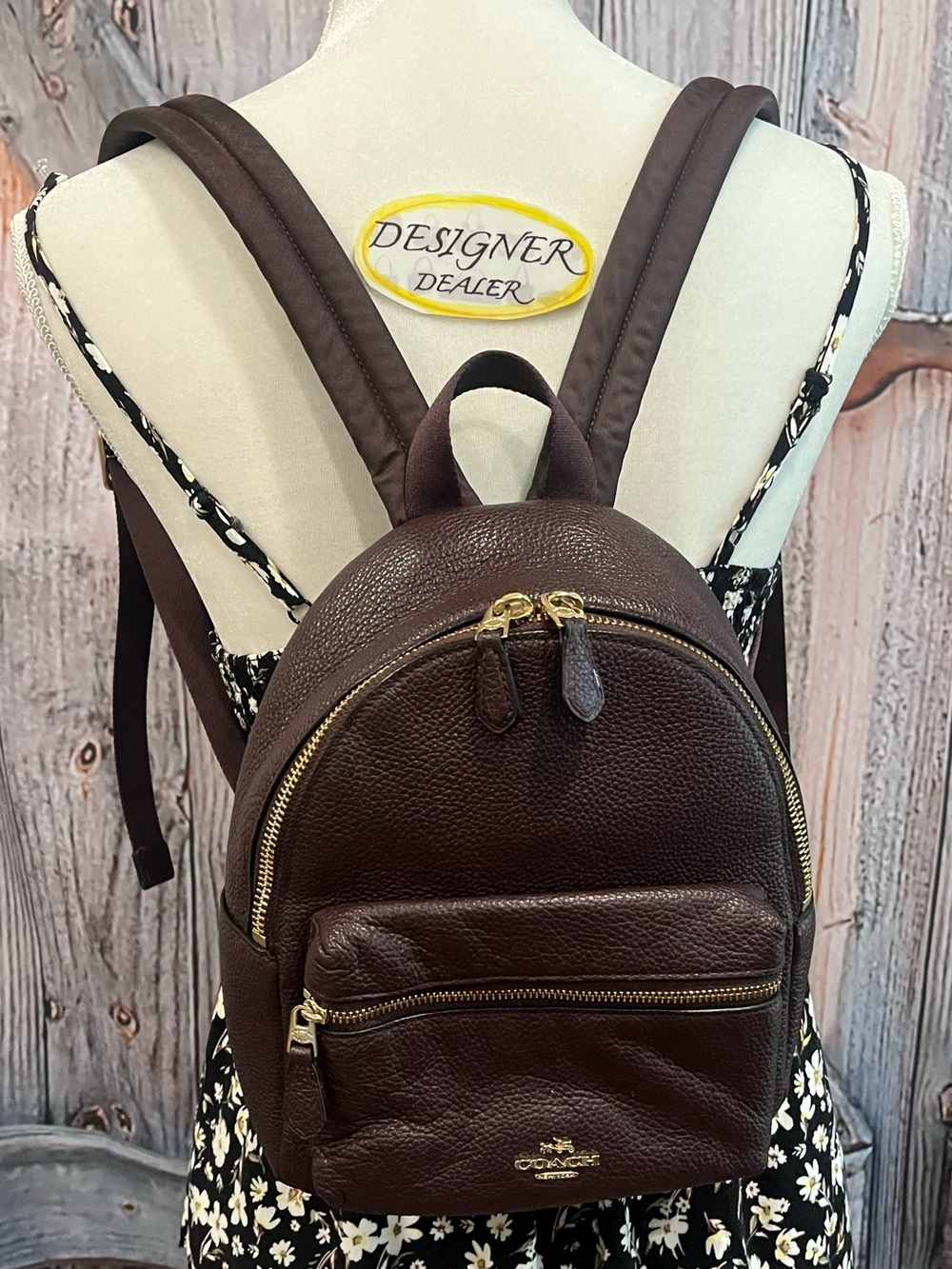 COACH Charlie Mini Leather Backpack Dark Burgundy EUC! 38263